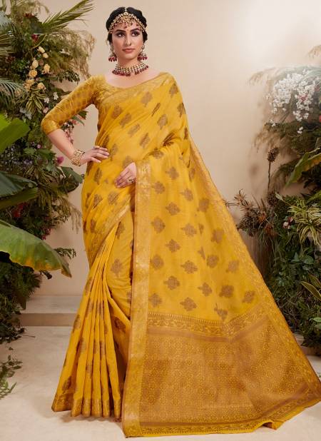 Yellow Colour ASHIKA MADHULIKA 2 Designer Fancy Cotton With Resham Work Festive Wear Saree Latest Collection 47